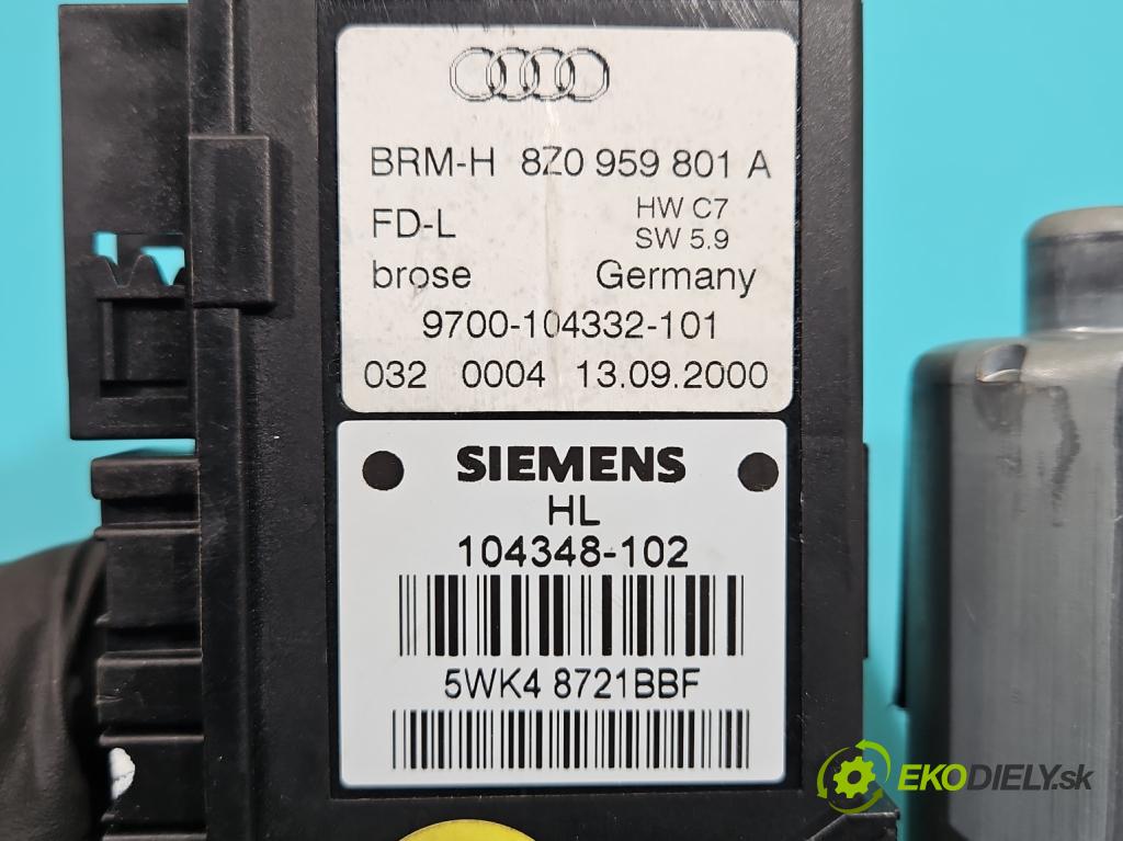 Audi A2 1.4 16V (AUA) 75 hp manual 55 kW 1390 cm3 5- mechanismus stahování zadní levý 8Z0959801A
