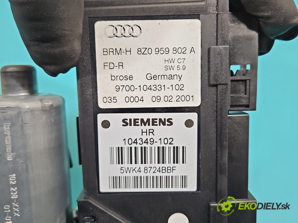 Audi A2 1.4 16V (AUA) 75 hp manual 55 kW 1390 cm3 5- mechanismus stahování zadní pravý 8Z0959802A