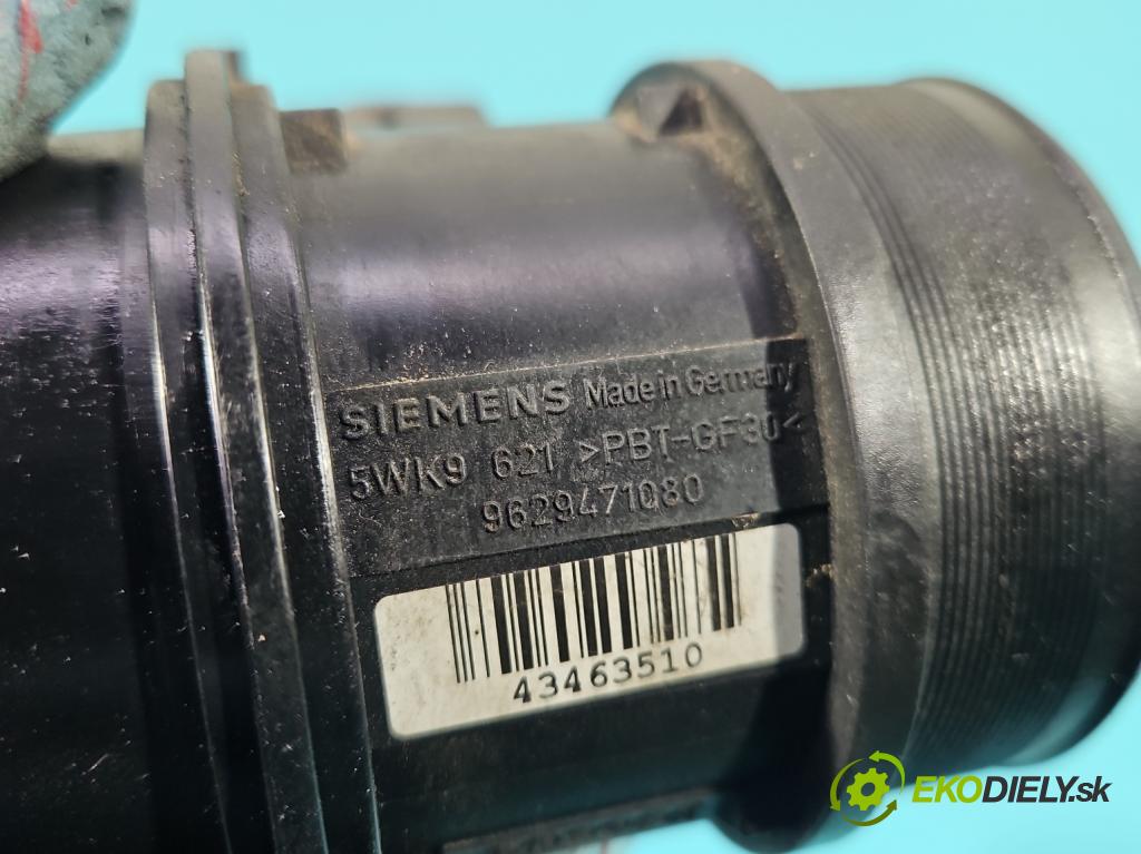 Peugeot 307 2.0 hdi 90 HP manual 66 kW 1997 cm3 5- průtokoměr: 5WK9621 (Váhy vzduchu)