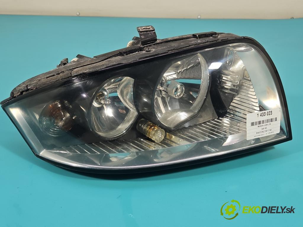 Audi A2 1.4 16V (AUA) 75 HP manual 55 kW 1390 cm3 5- Reflektor: pravý  (Pravé)