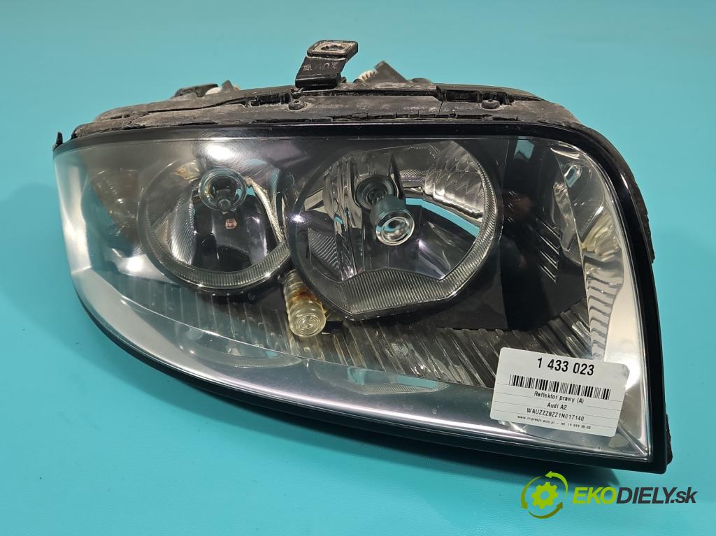 Audi A2 1.4 16V (AUA) 75 HP manual 55 kW 1390 cm3 5- Reflektor: pravý  (Pravé)