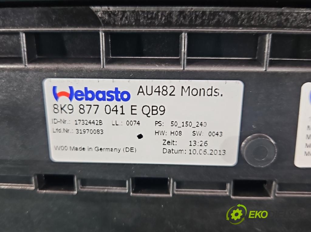 Audi A4 B8 2007-2015 2.0 TFSI 211KM automatic 155 kW 1984 cm3 5- Střešní okno: 8K9877041E (Sklo karosérie)