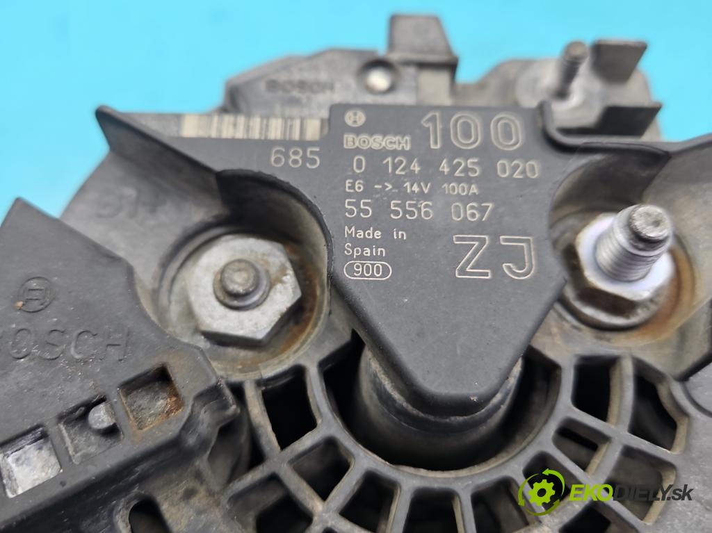 Opel Meriva A 2002-2010 1.6 16V 105 HP manual 77 kW 1598 cm3 5- Alternator 0124425020 (Alternátor)