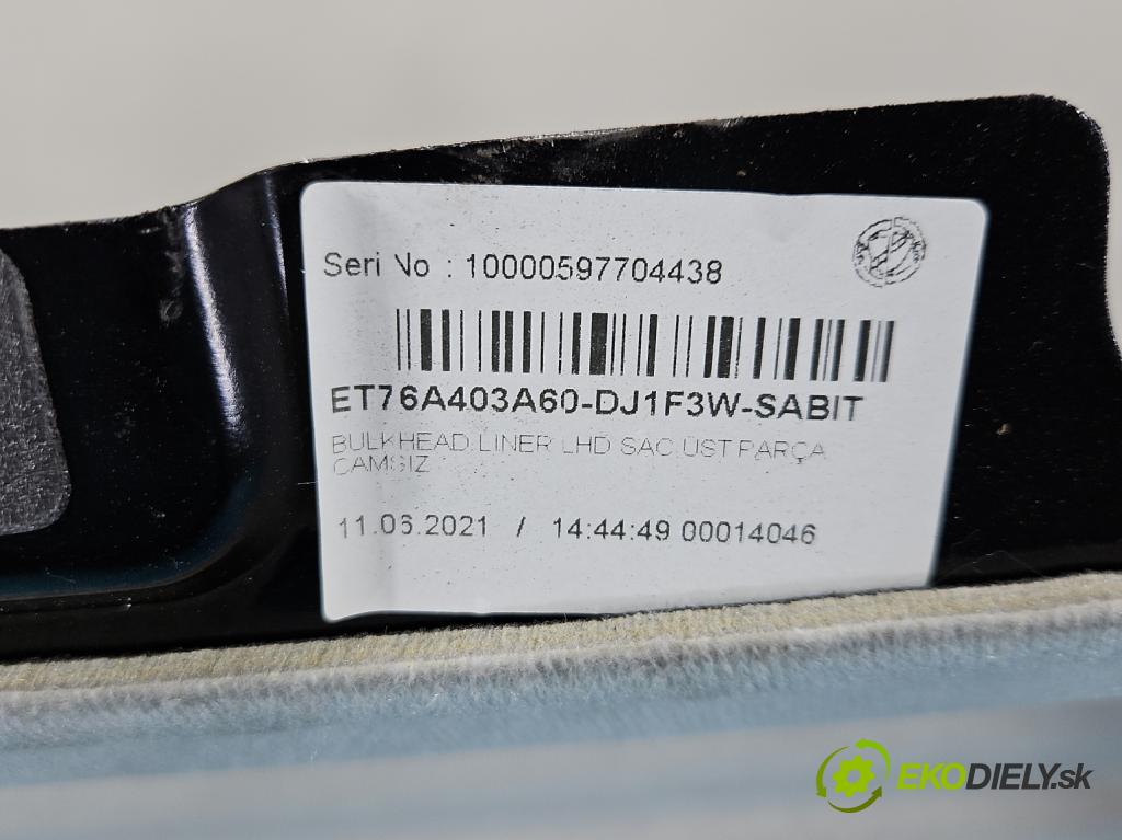 Ford Transit Courier  2014-2023 1.5 tdci 100 hp manual 73,8 kW 1499 cm3 5- Stěna: přepážka ET76A406A60DJ (Interiér ostatní)