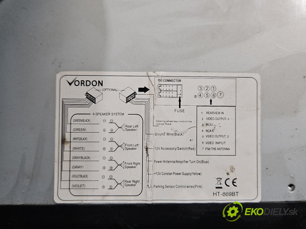 Ford Maverick II 2001-2007 2.0 16V 124hp manual 91 kW 1989 cm3 5- Radio HT-869BT