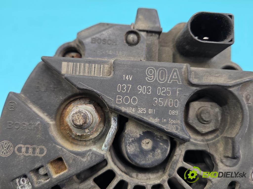 Audi A2 1.4 16V (AUA) 75 HP manual 55 kW 1390 cm3 5- Alternator 037903025F (Alternátor)