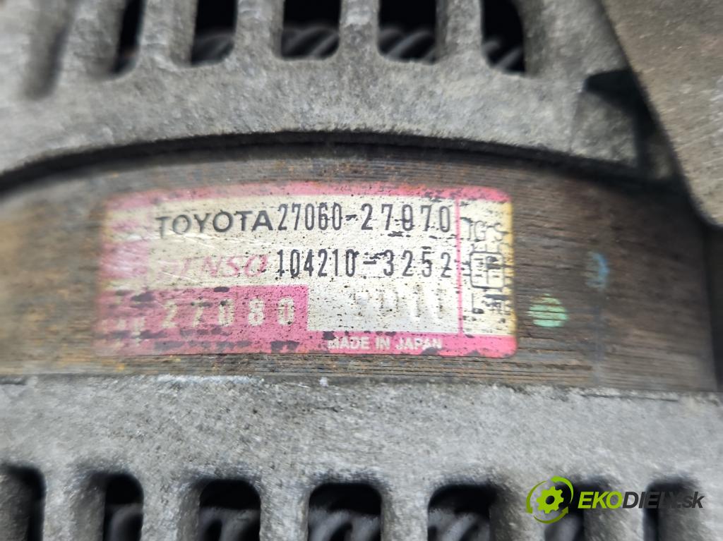 Toyota Corolla Verso I 2001-2004 2.0 D4D 90 HP manual 66 kW 1995 cm3 5- Alternator 27060-27070 (Alternátor)