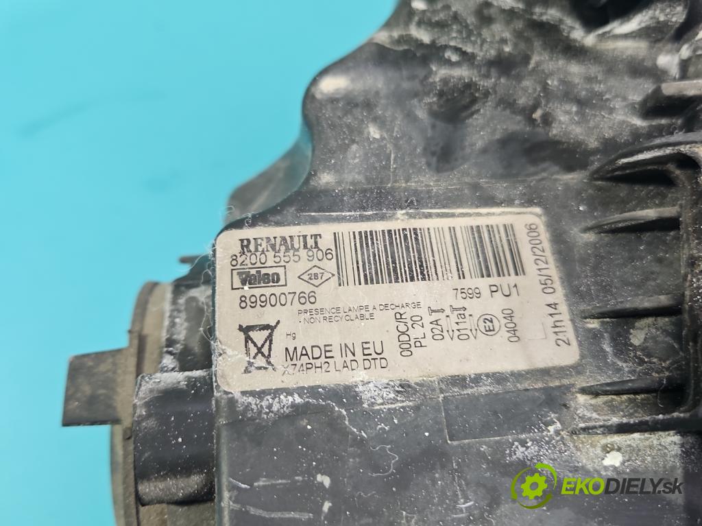 Renault Laguna II 2001-2007 2.0 dci 150 HP manual 110 kW 1995 cm3 5- Reflektor: pravý 8200555906 (Svetlo predné pravé)