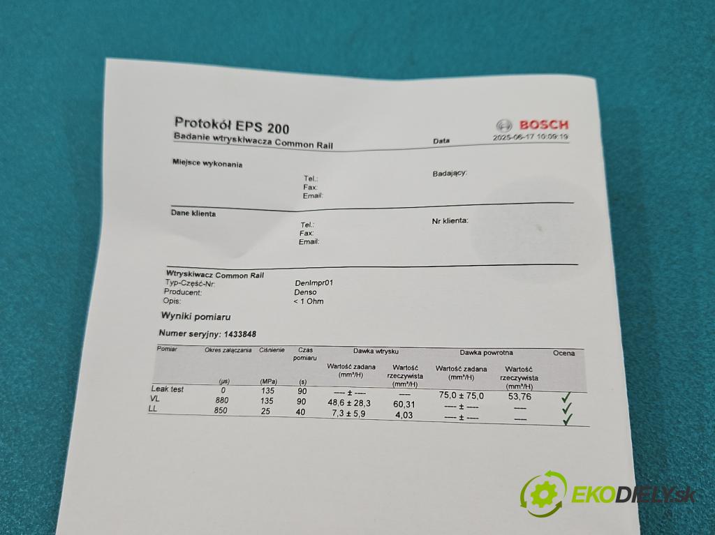 Mazda 5  2005-2010 2.0 citd 143 hp manual 105 kW 1998 cm3 5- vstřikovač RF7J13H50 (Vstřikovače)
