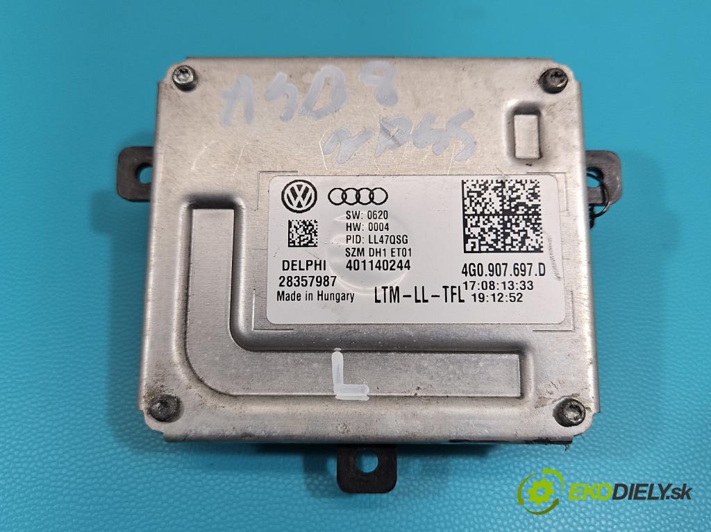 Audi A4 B8 2007-2015 2.0 TFSI 211KM automatic 155 kW 1984 cm3 5- střídač: xenon 4G0907697D (Riadiaca jednotka xenónu)