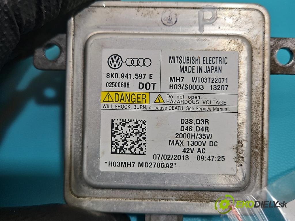 Audi A4 B8 2007-2015 2.0 TFSI 211KM automatic 155 kW 1984 cm3 5- střídač: xenon 8K0941597E (Riadiaca jednotka xenónu)
