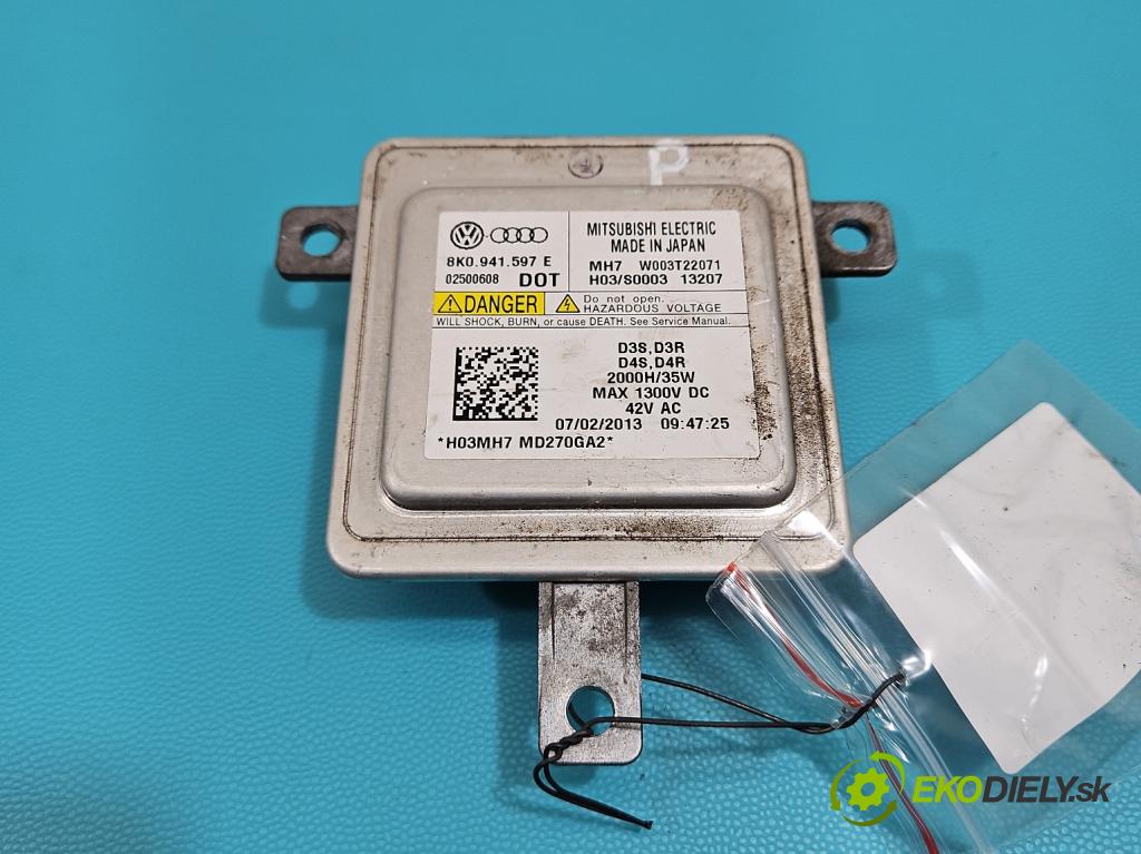 Audi A4 B8 2007-2015 2.0 TFSI 211KM automatic 155 kW 1984 cm3 5- střídač: xenon 8K0941597E (Riadiaca jednotka xenónu)