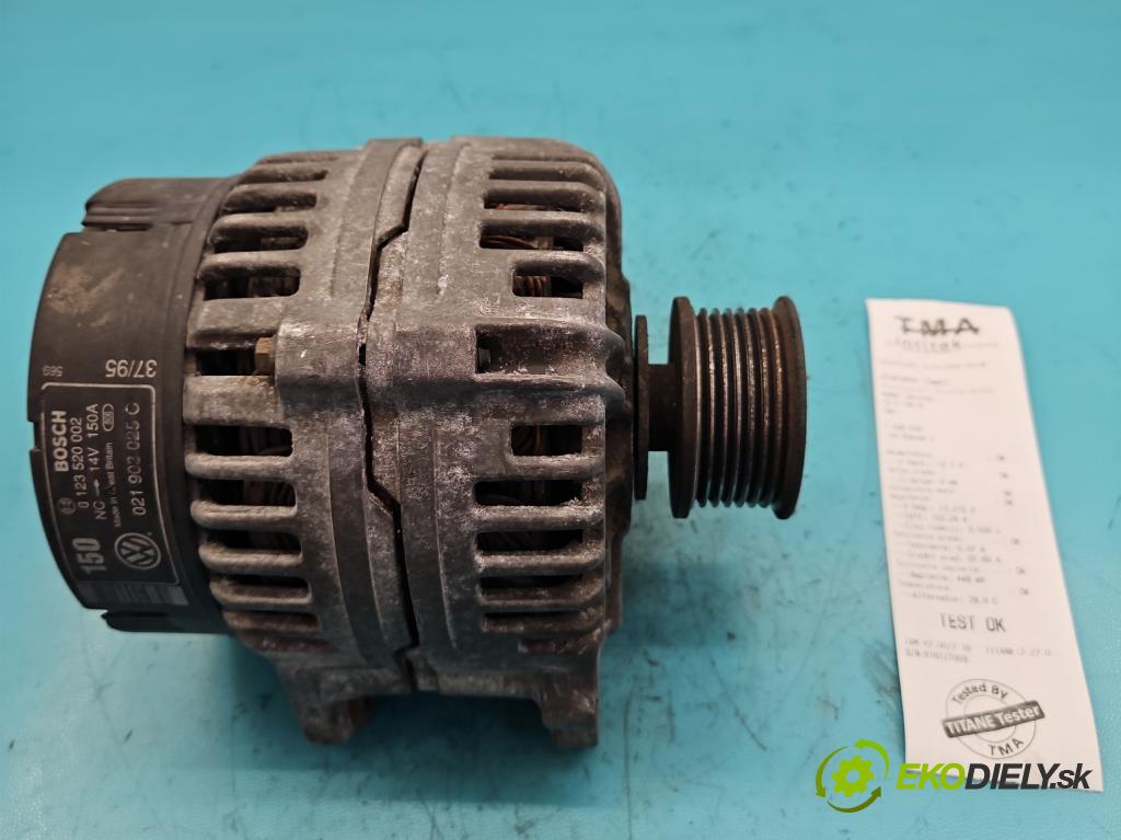 Vw Sharan I 1995-2010 2.8 V6 174 HP manual 128 kW 2792 cm3 5- Alternator 0123520002 (Alternátor)
