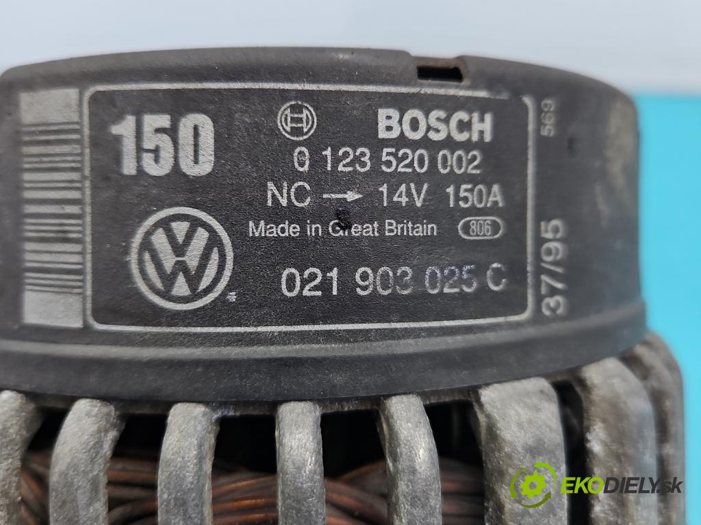 Vw Sharan I 1995-2010 2.8 V6 174 HP manual 128 kW 2792 cm3 5- Alternator 0123520002 (Alternátor)