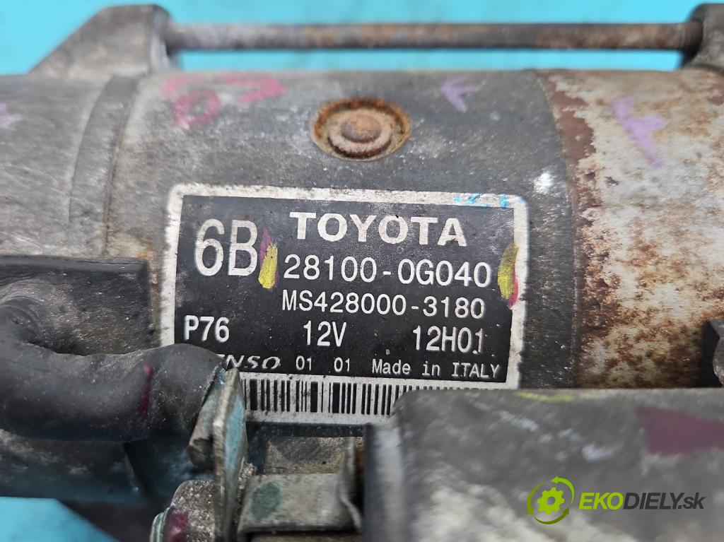 Toyota Avensis II T25 2003-2008 2.2 D-CAT 177 HP manual 130 kW 2231 cm3 5- štartér 28100-0G040 (Štartér)