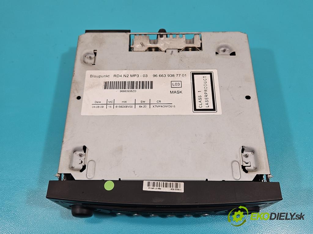 Citroen C5 II 2008-2017 1.6 hdi 109 HP manual 80 kW 1560 cm3 4- Radio originál 9666393877