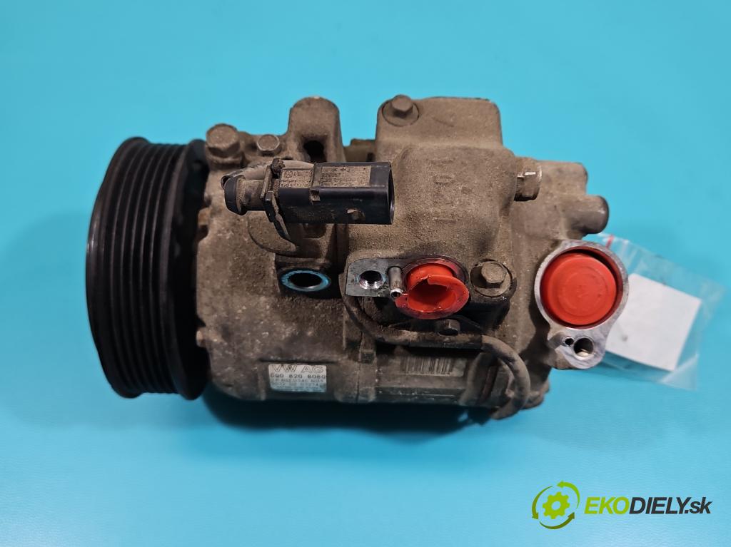 Skoda Fabia II 2007-2014 1.2 12V 69KM manual 51 kW 1198 cm3 5- Kompresor: klimatizácie 6Q0820808G (Kompresor klimatizácie)