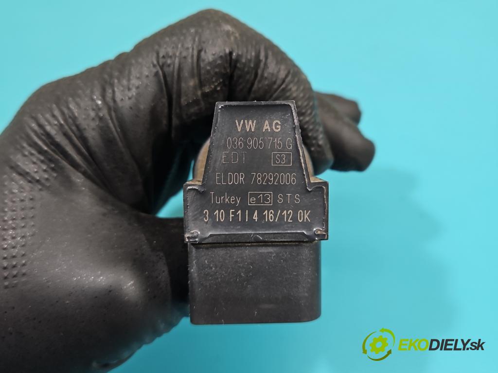 Skoda Fabia II 2007-2014 1.2 12V 69KM manual 51 kW 1198 cm3 5- cievka zapaľovacia 036905715G (Zapaľovacia cievka)