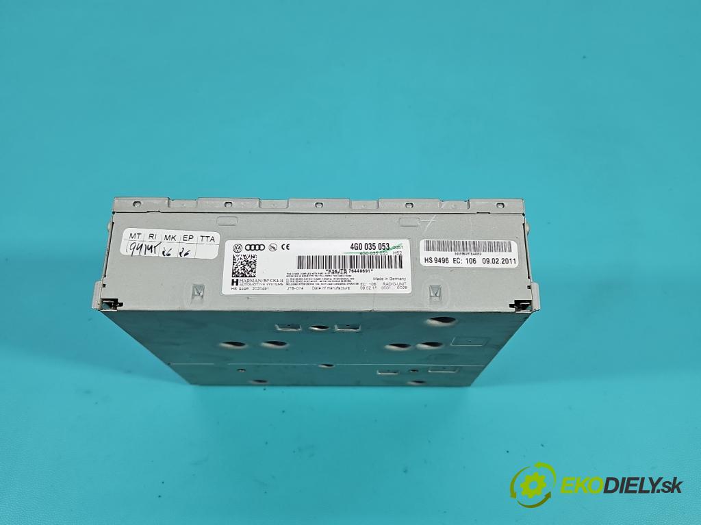 Audi A4 B8 2007-2015 2.0 tdi 143 HP automatic 105 kW 1968 cm3 5- Radio originál 4G0035053