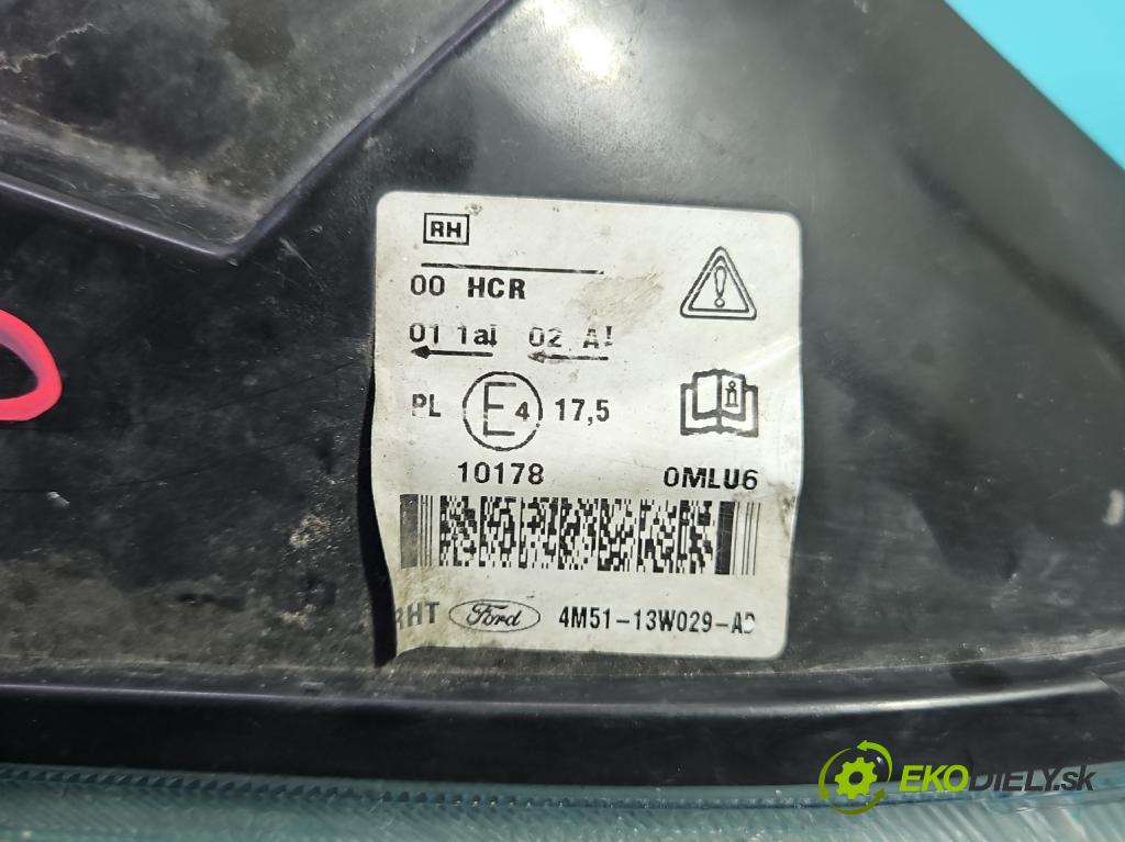 Ford Focus Mk2 2004-2011 1.6 tdci 109 HP manual 80 kW 1560 cm3 5- Reflektor: pravý 4M51-13W029-AD (Svetlo predné pravé)