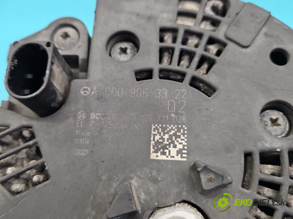 Mercedes B W246  2011-2018 1.8 CDI 109 HP automatic 80 kW 1796 cm3 5- Alternator 0125711028 (Alternátor)