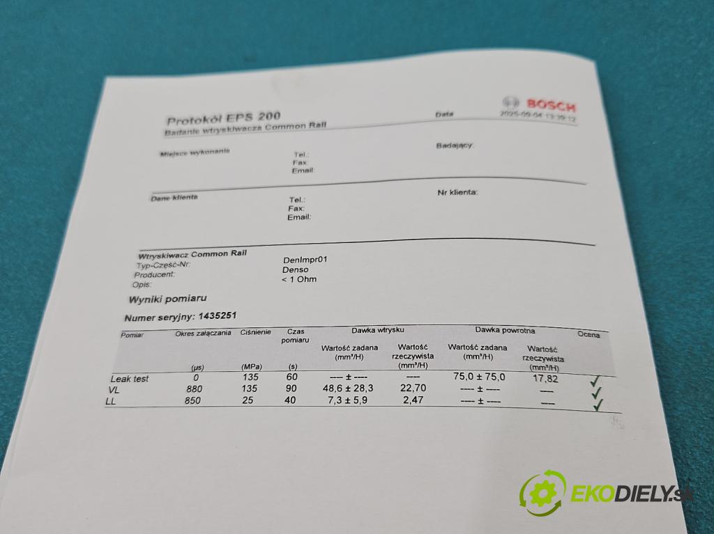 Toyota Corolla Verso I 2001-2004 2.0 D4D 90 HP manual 66 kW 1995 cm3 5- vstrek 23670-27020 (Vstrekovač paliva)