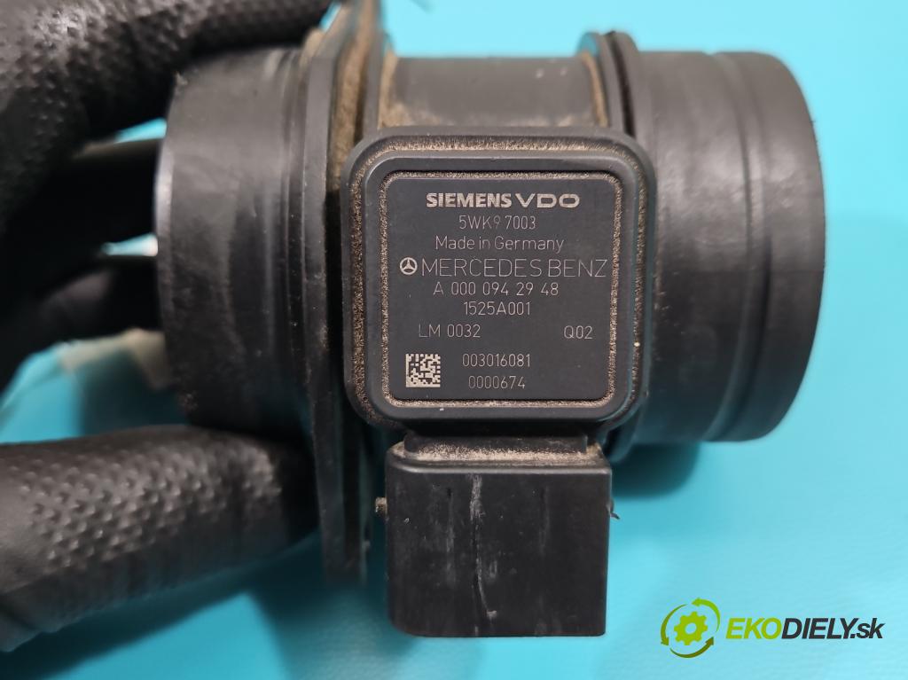 Mercedes B W245 2005-2011 2.0 cdi 140 HP automatic 103 kW 1992 cm3 5- průtokoměr: 5WK97003 (Váha vzduchu)