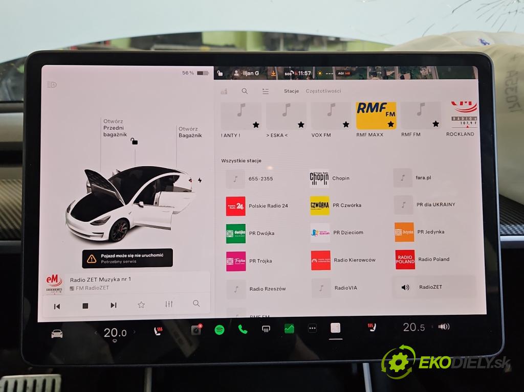 Tesla Model 3 2017- 0.0b: automatic 377 kW  4- Zobrazit: 1089543-00-H (Prístrojová doska, displej)