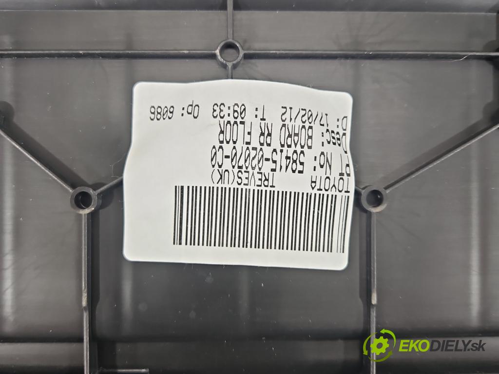 Toyota Auris I 2006-2013 1.8 16V 99 HP automatic 73 kW 1798 cm3 5- koberec do auta kufra: 58415-02070