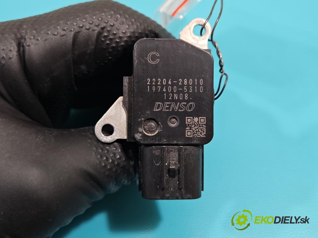 Toyota Auris I 2006-2013 1.8 16V 99 HP automatic 73 kW 1798 cm3 5- průtokoměr: 22204-28010 (Váha vzduchu)