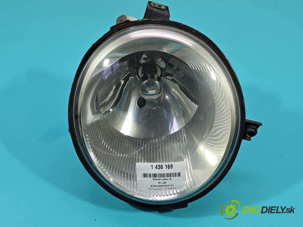 Vw Lupo 1.4 16V 75 HP manual 55 kW 1390 cm3 3- Reflektor: pravý 6X1941752J (Svetlo predné pravé)