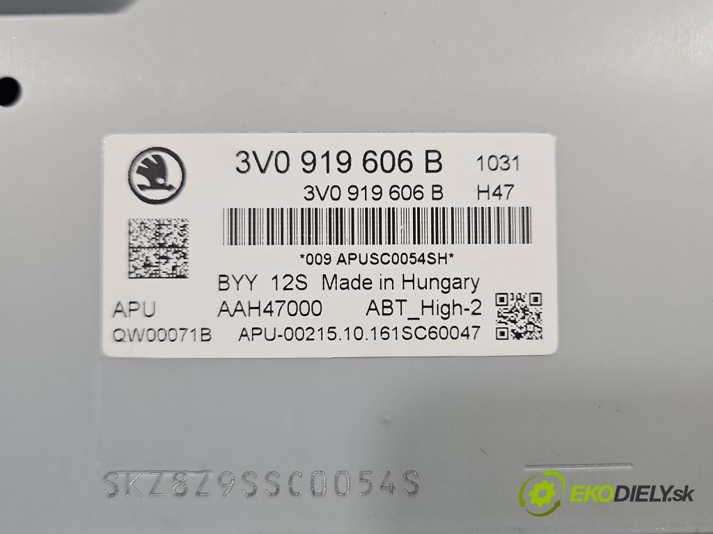 Skoda Superb III 2015-2024 1.8 TSI 179KM automatic 132 kW 1798 cm3 5- Radio originál 3V0919606B