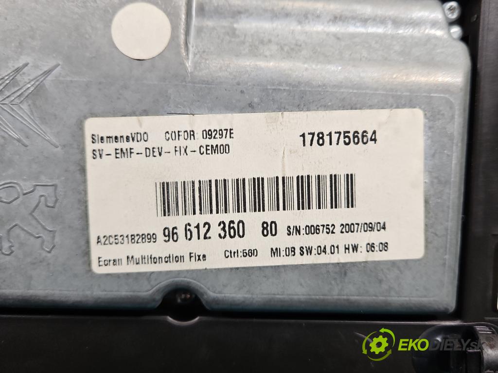 Citroen C4 Picasso I 2006-2013 2.0 hdi 136 HP automatic 100 kW 1997 cm3 5- prístrojovka/ budíky P9663789580-01 (Prístrojová doska, displej)