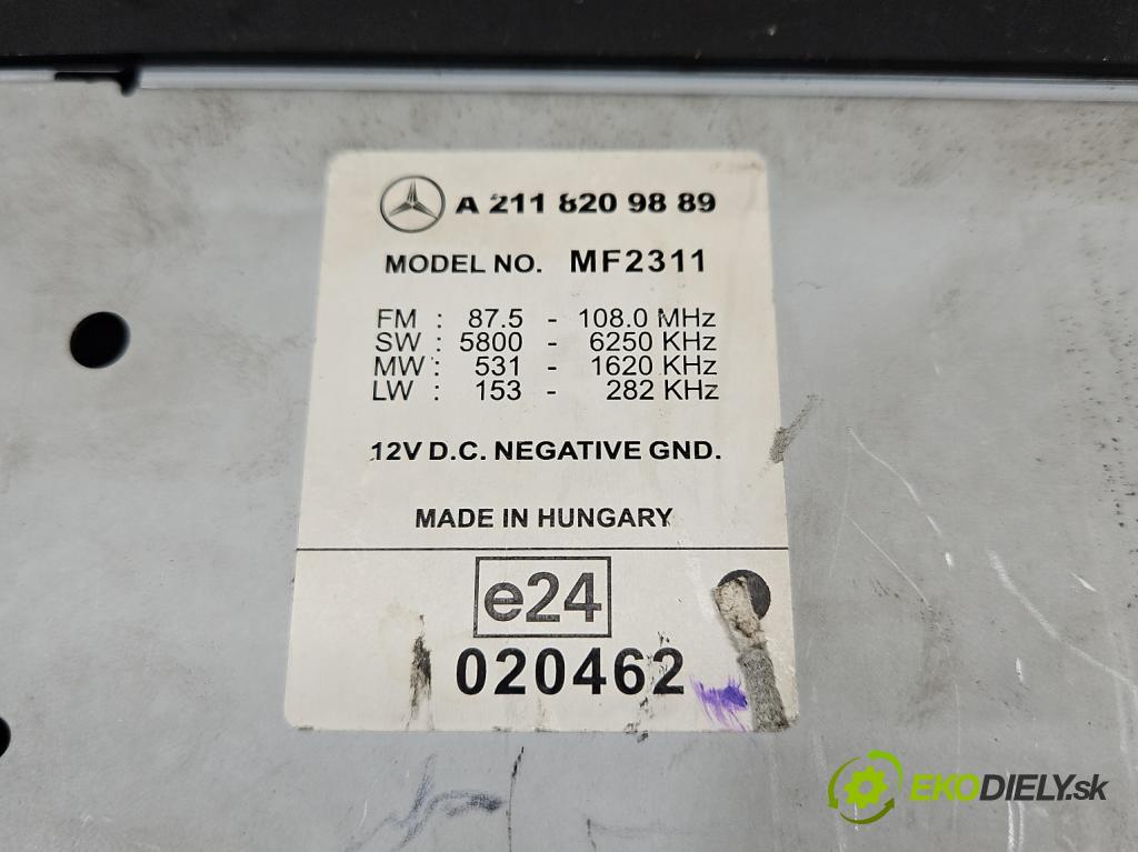 Mercedes E W211 2002-2009 2,2.0 cdi 122 HP automatic 90 kW 2148 cm3 4- Radio originál A2118209889