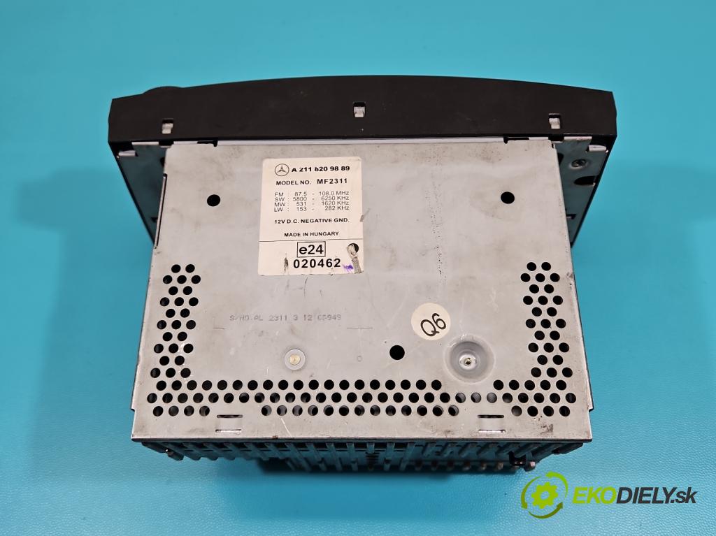 Mercedes E W211 2002-2009 2,2.0 cdi 122 HP automatic 90 kW 2148 cm3 4- Radio originál A2118209889