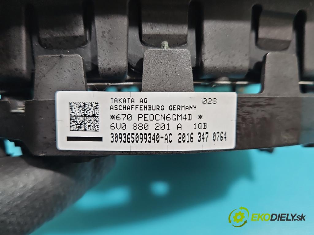 Skoda Fabia III 2014- 2021 1.2 TSI 90 HP manual 66 kW 1197 cm3 5- airbag vzduch: Řidiči: 6V0880201A (Airbag)