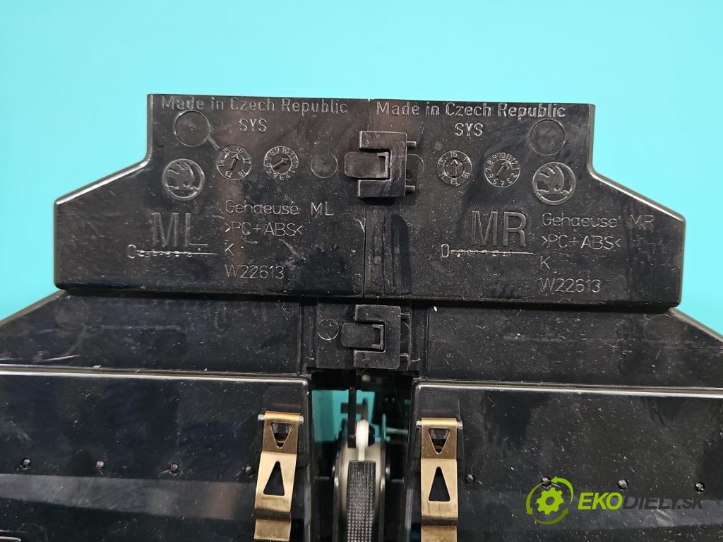 Skoda Fabia III 2014- 2021 1.2 TSI 90 HP manual 66 kW 1197 cm3 5- Mřížka: kúrenia stredová 6V0820951A (Mriežka kúrenia (fukár))