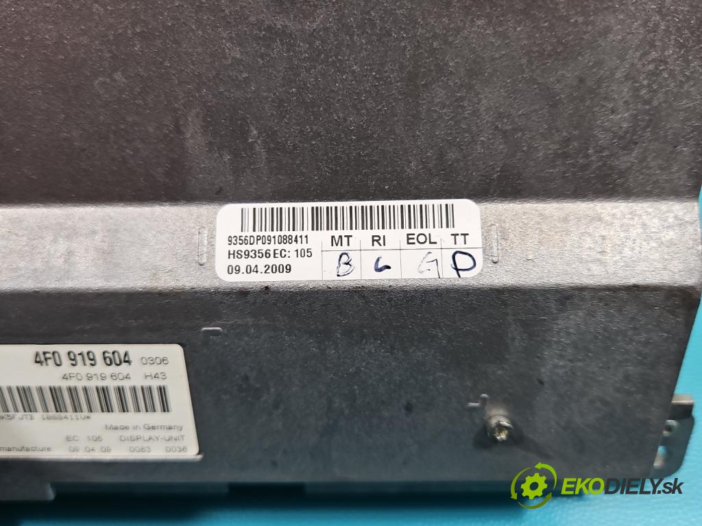 Audi A5 8T 2007-2016 2.0 TFSI 211KM automatic 155 kW 1984 cm3 2- Zobrazit: 4F0919604 (Prístrojová doska, displej)