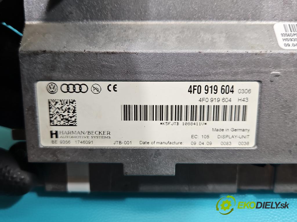 Audi A5 8T 2007-2016 2.0 TFSI 211KM automatic 155 kW 1984 cm3 2- Zobrazit: 4F0919604 (Prístrojová doska, displej)