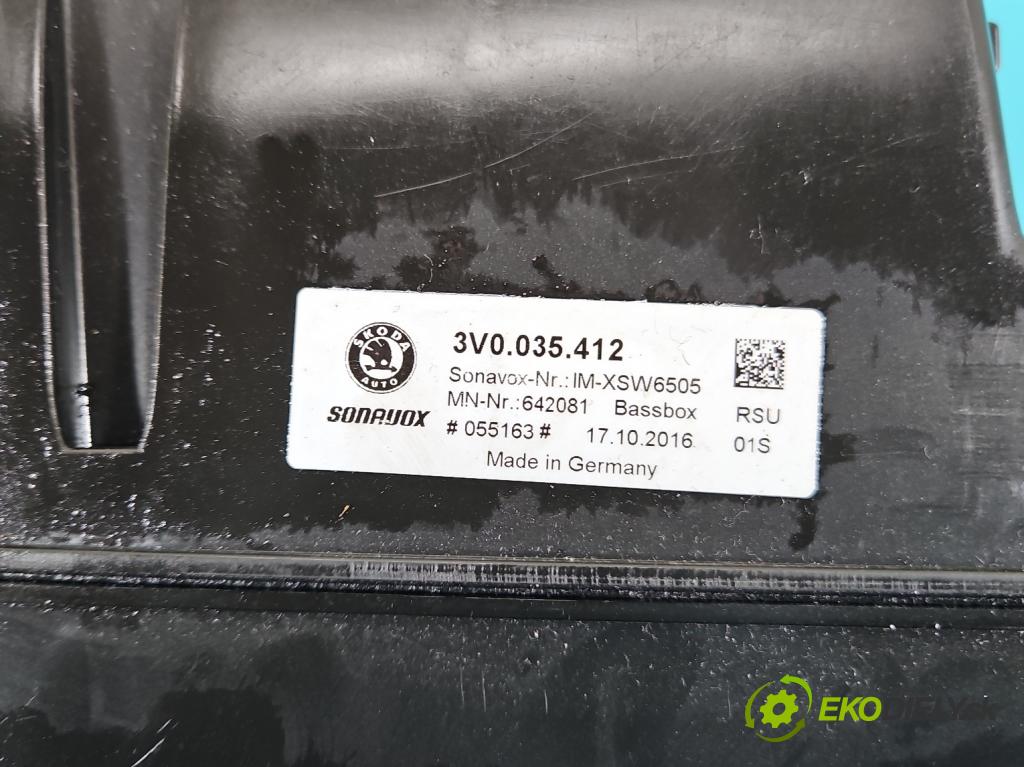 Skoda Superb III 2015-2024 1.8 TSI 179KM automatic 132 kW 1798 cm3 5- Subwoofer: 3V0035412 (Audio zariadenie)