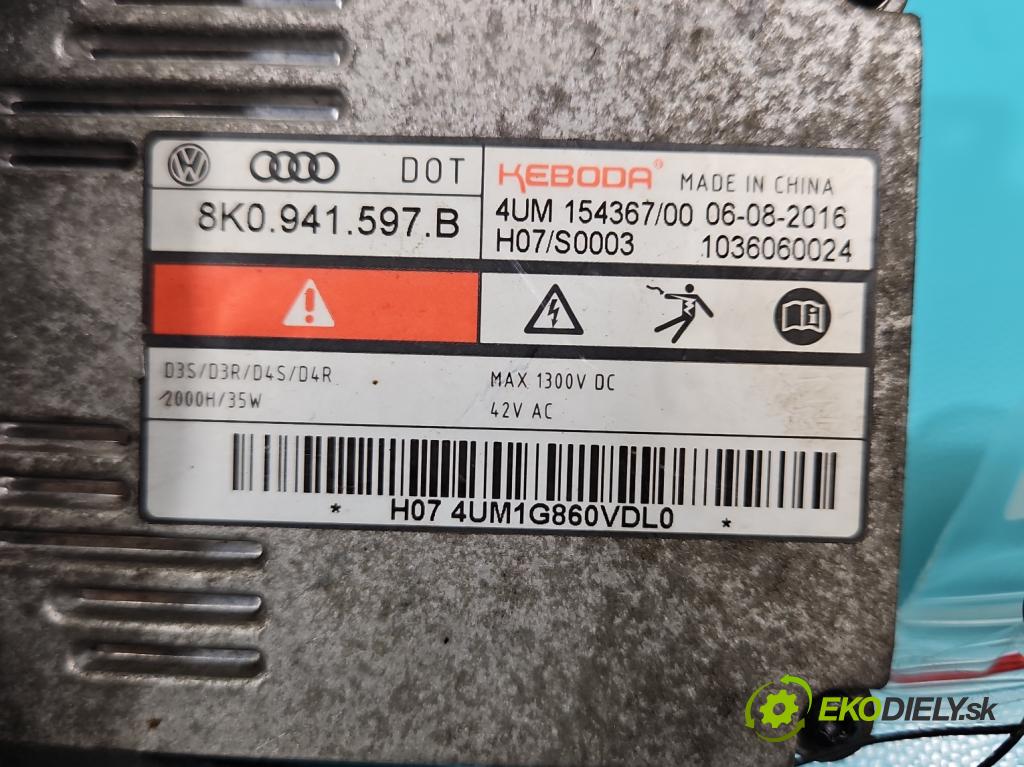 Skoda Superb III 2015-2024 1.8 TSI 179KM automatic 132 kW 1798 cm3 5- střídač: xenon 8K0941597B (Riadiaca jednotka xenónu)