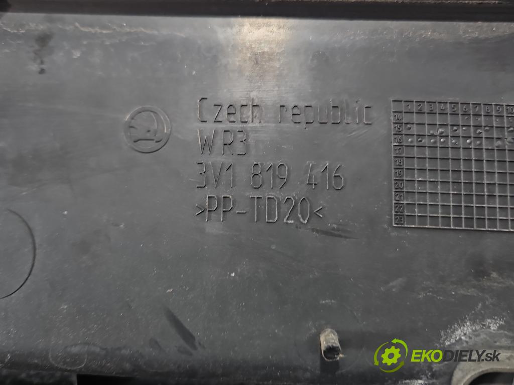 Skoda Superb III 2015-2024 1.8 TSI 179KM automatic 132 kW 1798 cm3 5- torpédo 3V1819416 (Torpédo (plast pod čelným sklom))