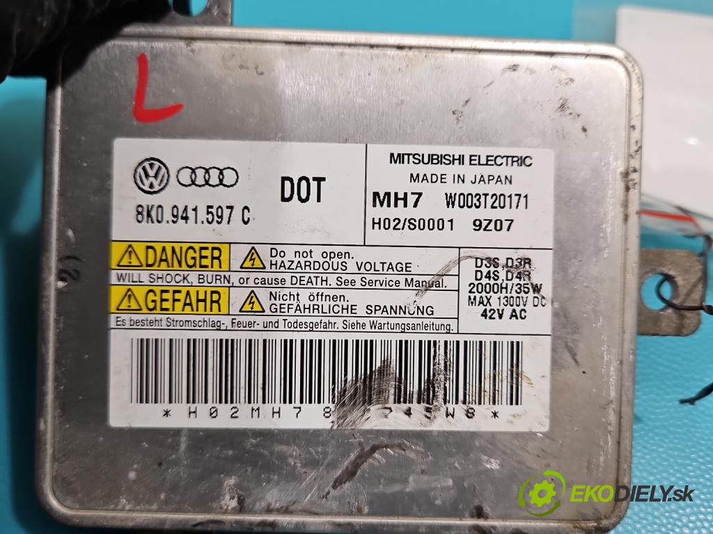 Audi A5 8T 2007-2016 2.0 TFSI 211KM automatic 155 kW 1984 cm3 2- střídač: xenon 8K0941597C (Riadiaca jednotka xenónu)