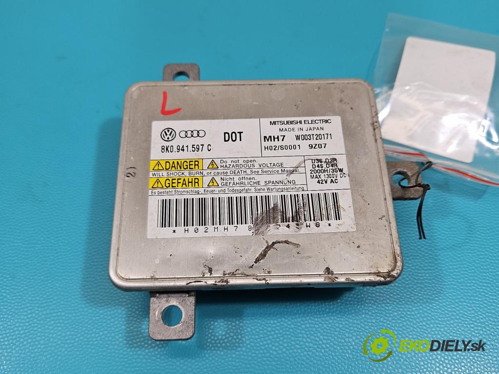 Audi A5 8T 2007-2016 2.0 TFSI 211KM automatic 155 kW 1984 cm3 2- střídač: xenon 8K0941597C (Riadiaca jednotka xenónu)