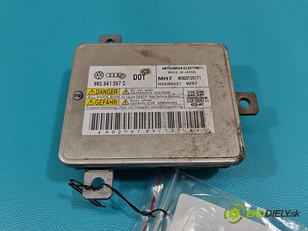 Audi A5 8T 2007-2016 2.0 TFSI 211KM automatic 155 kW 1984 cm3 2- střídač: xenon 8K0941597C (Riadiaca jednotka xenónu)