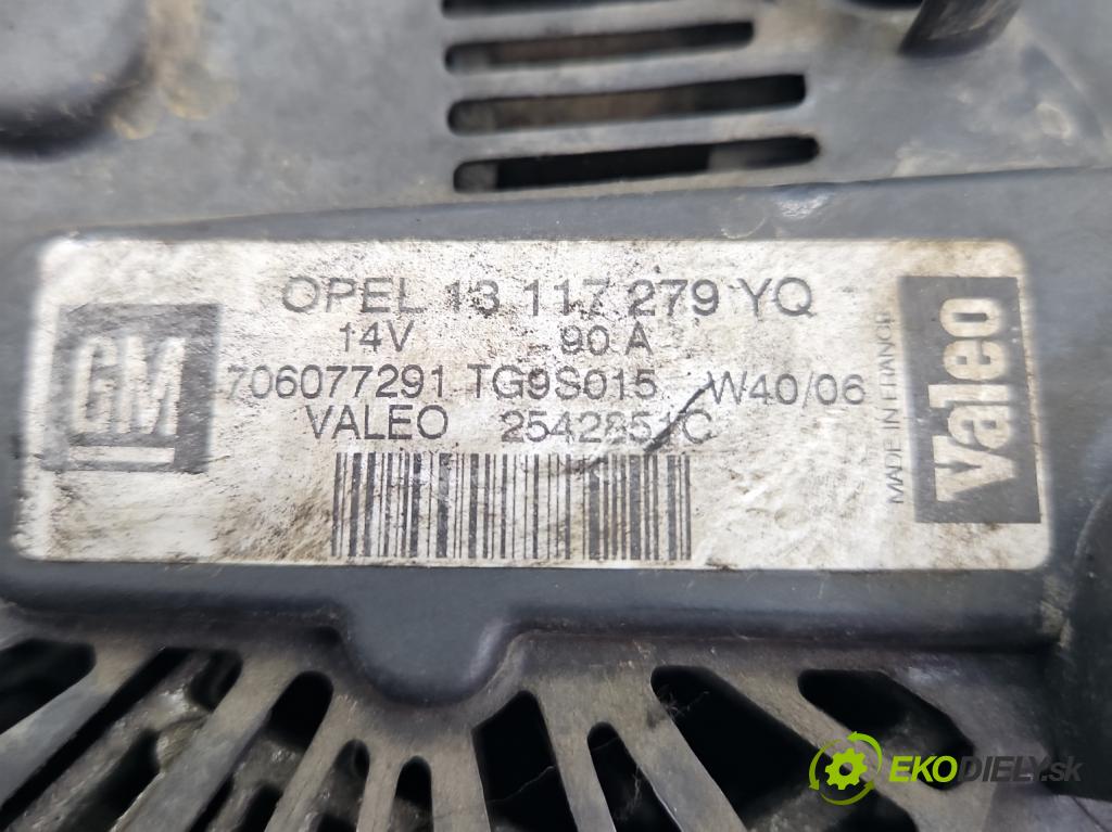 Opel Astra III 2004-2014 1,3.0 cdti 90 HP manual 66 kW 1248 cm3 5- Alternator 13117279 (Alternátor)