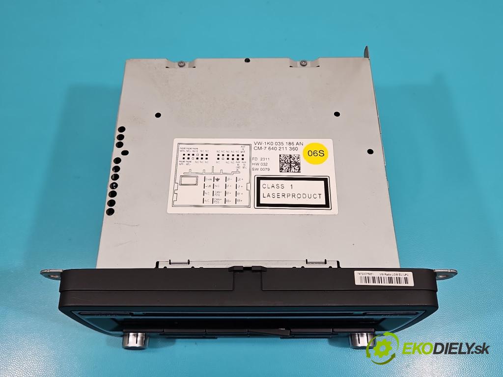 Vw Golf VI 2008-2013 1.6 tdi 105 HP manual 77 kW 1598 cm3 5- Radio originál 1K0035186AN