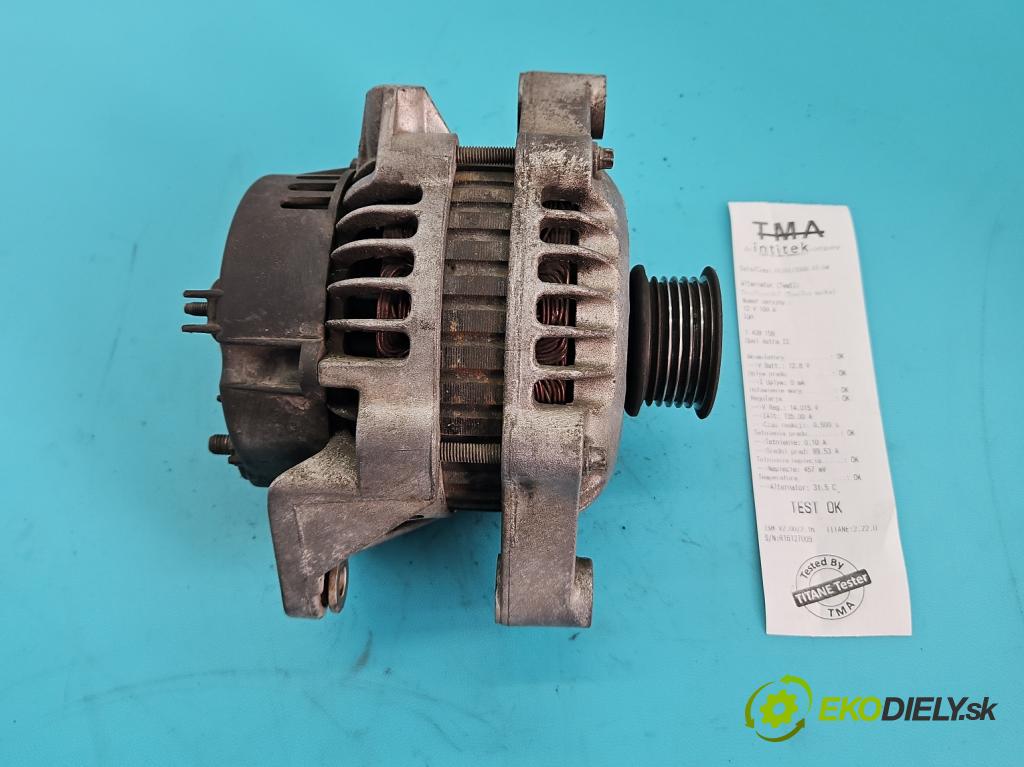 Opel Astra II 1998-2009 1.6 16V 101 HP manual 74 kW 1598 cm3 5- Alternator  (Alternátor)