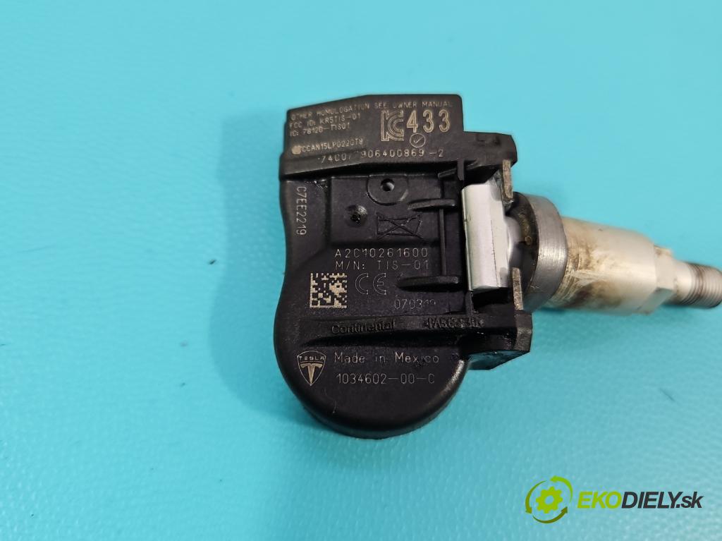 Tesla Model 3 2017- 0.0b: automatic 377 kW  4- snímač tlaku pneumatika A2C10261600 (Snímače tlaku v pneumatikách)