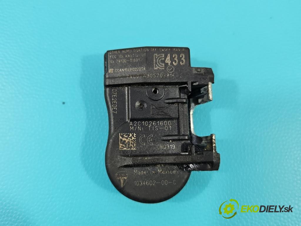 Tesla Model 3 2017- 0.0b: automatic 377 kW  4- snímač tlaku pneumatika A2C10261600 (Snímače tlaku v pneumatikách)